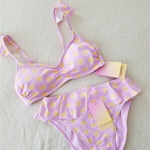 NWT Stoney Clover Lane X Target collab heart print bikini set